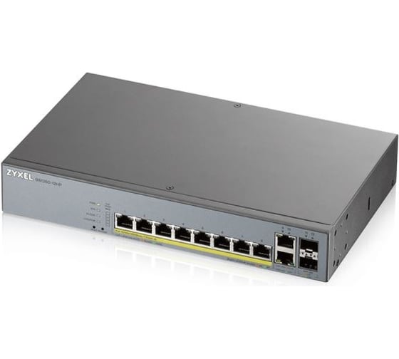 Гибридный коммутатор ZYXEL Smart L2 PoE+ для IP-видеокамер GS1350-12HP-EU0101F 1