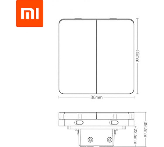 Двойной настенный выключатель YEELIGHT Flex Switch WHITE YLKG13YL