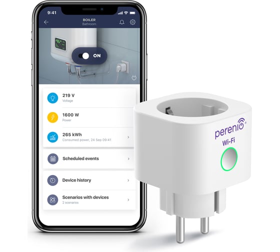 Умная Wi-Fi розетка Perenio, Power Link PEHPL10