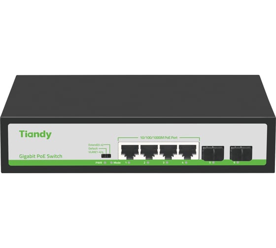 Неуправляемый РоЕ коммутатор Tiandy 6 портов TC-P3S06 H/0402/AT/60 00-01024120