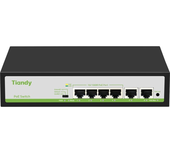 Неуправляемый РоЕ коммутатор Tiandy 6 портов TC-P3S06 F/0420/AT/55 00-01024119 1