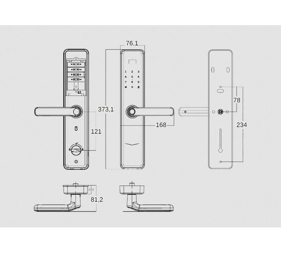 Умный электронный замок HOGO Smart Lock HOGO PIN-код, отпечаток пальца, карта доступа или стикер для смартфона P01