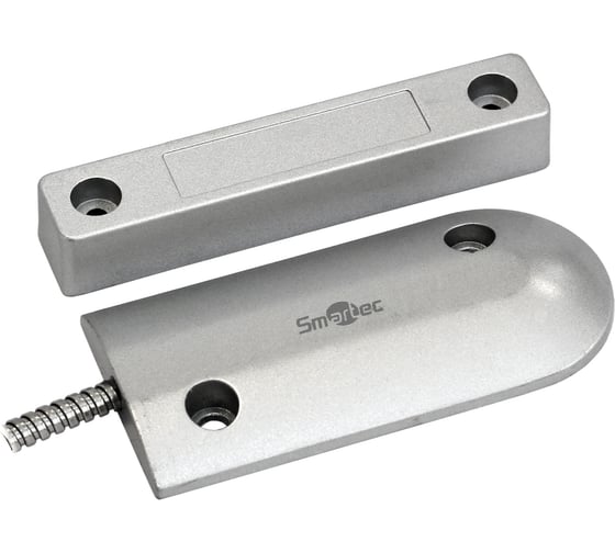 Магнитоконтактный датчик Smartec ST-DM146NC-SLНЗ/НР, накладной для металлических дверей, металлорукав smkd0404