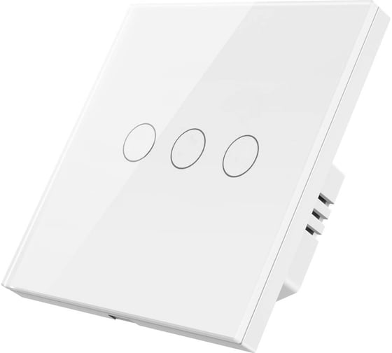 Умный выключатель HIPER Smart wall 3-Way Touch Switch IoT T03W/ встраиваемый 3 кнопки HDY-ST03W