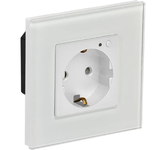 SMART-розетка ONI ITEQ 16А, WIFI+BLE, стеклянная рамка, защитные шторки, белый IT-R16SFWBG-K01