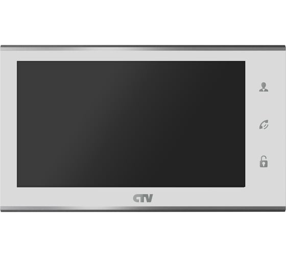 Монитор видеодомофона CTV -M4705AHD W стеклянная сенсорная панель управления Easy Buttons, мультиформатный, автоответчик, белый 10-0000338
