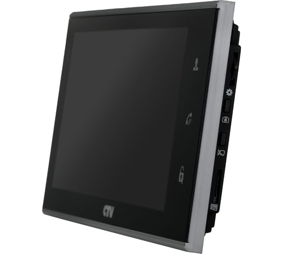 Монитор видеодомофона CTV -M4705AHD B стеклянная сенсорная панель управления Easy Buttons, мультиформатный, автоответчик, черный 10-0000337