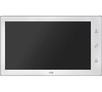 Монитор видеодомофона CTV -M4106AHD W стеклянная сенсорная панель управления Easy Buttons с технологией Touch Screen, автоответчик, белый 10-0000342