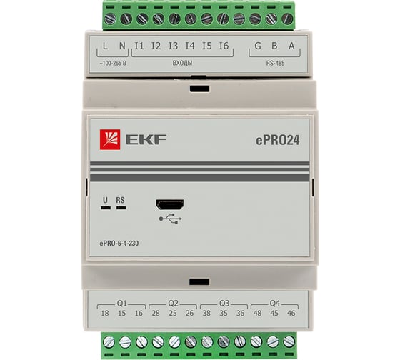 Модуль расширения удаленного управления EKF ePRO PROxima 6 входов\4 выхода, 230В  ePRO-6-4-230