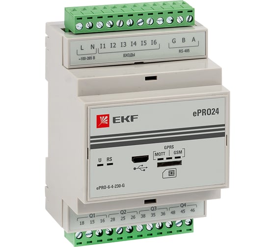 Базовый модуль удаленного управления EKF PROxima ePRO 6 входов\4 выхода, 230В GSM ePRO-6-4-230-G