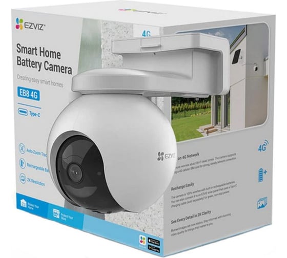 Аккумуляторная поворотная видеокамера 4G Ezviz CS-EB8 3Mп 00-01024715