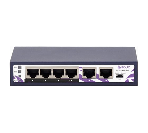 Коммутатор BOUZ 4 POE порта 10/100/1000Base-T 2 порта 10/100/1000Base-T 65W BZ-S1104P-G2T-65W