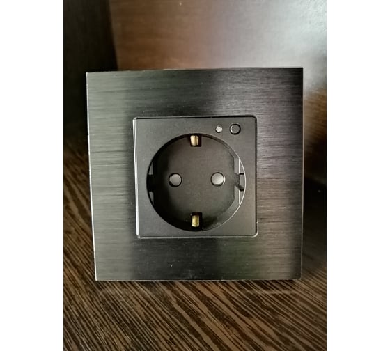 Умная розетка Bingoelec W2-034, WiFi аллюминий черная 033