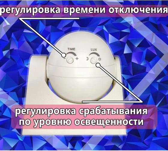 Датчик движения настенный инфракрасный Агиро 180 градусов, 1100 Вт, до 12 м, IP44 DATCHIK
