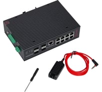 Промышленный управляемый коммутатор АМАДОН L2+, 8 портов Ethernet (PoE/PoE++), 4 порта SFP/1G, с датчиком температуры/влажности KA-ACIP-8GE-4GS