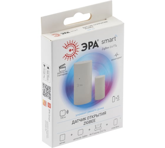 Датчик открытия ЭРА DM02 для дома, беспроводной, аккумуляторный SMART Zigbee Б0049185