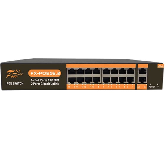 Коммутатор FOX 18 портов 10/100/1000 Мбит/с, 16хPoE FX-POE16.2