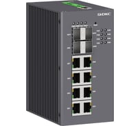 Промышленный управляемый коммутатор DKC с поддержкой PoE, 4×100Base X, 1000Base X, 10/100/1000Base T X SFP слота: 8×10/100 N2000 4GX8 N2000-4GX8GP-P4