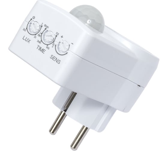 Датчик движения TDM ELECTRIC ДДР-01 1200Вт, 10-420с, 2-9м, 3+лк, 120 градусов, IP20 SQ0324-0027