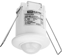 Датчик движения TDM ELECTRIC ДДТ-02 40мм, 800Вт, 10-900с, 6м, 3+лк, 120 сбоку+360 сверху градусов, IP20 SQ0324-0026