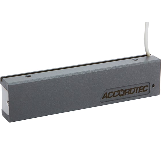 Электромагнитный замок ACCORDTEC ML-200K-3 Premium Grey с планкой, усилие удержания 200 кг, цвет серый RAL 9007, комплектация: с планкой AT-15262