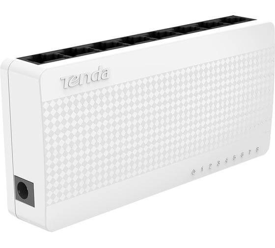 Мини-коммутатор неуправляемый Tenda S108 8 портов, 8x100 Мбит/с, настольный, пластиковый корпус 10000034762