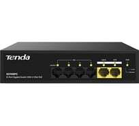 Коммутатор неуправляемый PoE Tenda SG106PC 6 портов, 6x1 Гбит/с, PoE 4х до 30 Вт, 2хUplink, настольный 10000143189