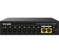 Коммутатор неуправляемый PoE Tenda SG110PC 10 портов, 10x1 Гбит/с, PoE 8x30 Вт, 2хUplink, настольный 10000143191