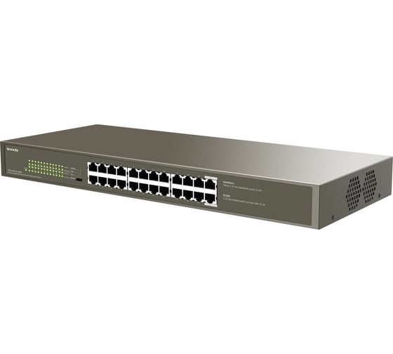 Коммутатор неуправляемый Tenda TEG1124P-24-250W PoE, 24 порта, 24x1 Гбит/с, PoE 24x30 Вт (до 225Вт), установка в стойку 10000111808