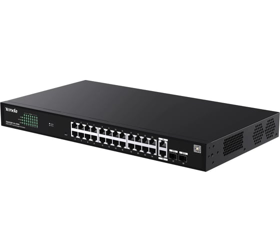 Коммутатор с облачным управлением Tenda TEG2228P-24-410W PoE, 28 поротов, 26x1 Гбит/с, PoE 24x30 Вт (до 370Вт), SFP 2x1 Гбит/с, установка в стойку 10000148177