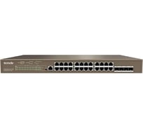 Коммутатор управляемый Tenda TEG5328P-24-410W PoE L3, 28 портов, 28x1 Гбит/с, PoE 24x30 Вт (до 370Вт), SFP 4x1 Гбит/с, установка в стойку 10000090496