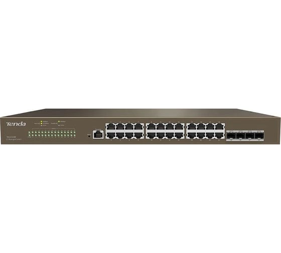 Коммутатор управляемый Tenda TEG5328F L2, 28 портов, 24x1 Гбит/с, Base-X SFP 4x1 Гбит/с, установка в стойку 10000090497