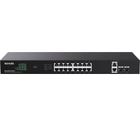 Коммутатор неуправляемый PoE Tenda TEG1120P-16-250W 18 портов, 18x1 Гбит/с, PoE 16x30 Вт (до 250Вт), SFP 2x1 Гбит/с, установка в стойку 10000144942