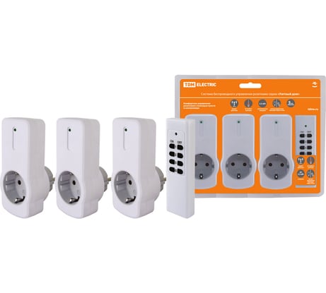 Комплект для беспроводного управления розетками TDM ELECTRIC ПУ3-Р1.3 3 приемника "Уютный дом" SQ1508-0205