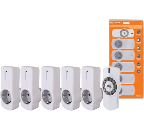 Комплект для беспроводного управления розетками TDM ELECTRIC ПУ4-Р1.5 5 приемников "Уютный дом" SQ1508-0206