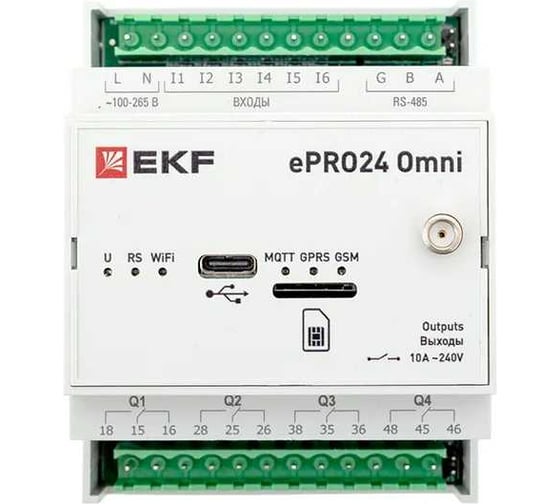 Контроллер удаленного управления EKF 6вх/4вых Wi-Fi GSM 230 В ePRO24 Omni ePRO24-6-4-WG-OMNI