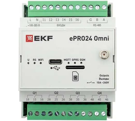 Контроллер удаленного управления EKF 6вх/4вых Wi-Fi GSM 230 В ePRO24 Omni ePRO24-6-4-WG-OMNI