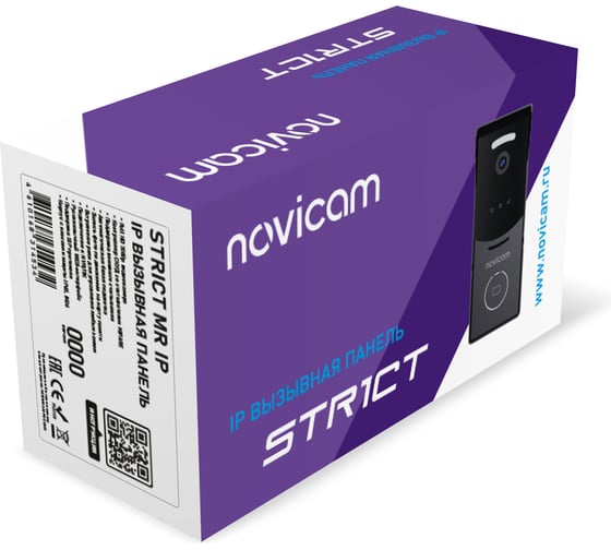 Вызывная панель Novicam STRICT MR IP BLACK, Встроенная СКУД, Считыватель Mifare, Камера: 2.1 Мп, угол обзора 125, подключение к NVR/ПК, Поддержка SIP-протокола 4052