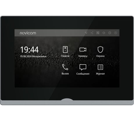 IP-видеодомофон Novihome Novicam IMPULSE 7 IP WIFI BLACK. Touch screen 7. Поддержка 10 панелей, 8 камер, 8 датчиков, 9 доп.домофонов. Запись фото/видео. Приложение Smart Life. W 4051
