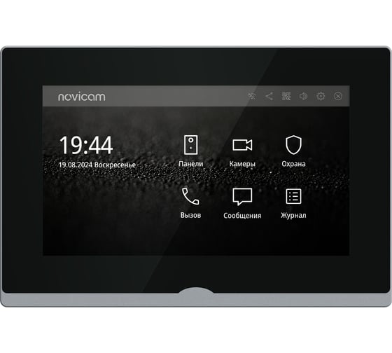 IP-видеодомофон Novihome Novicam IMPULSE 7 IP WIFI BLACK. Touch screen 7. Поддержка 10 панелей, 8 камер, 8 датчиков, 9 доп.домофонов. Запись фото/видео. Приложение Smart Life. W 4051 1