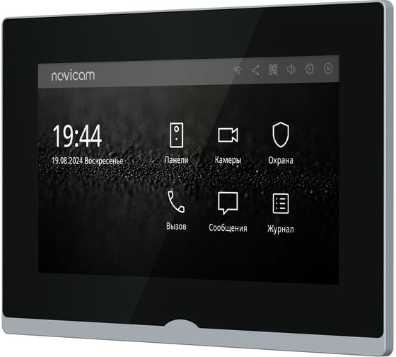 IP-видеодомофон Novihome Novicam IMPULSE 7 IP WIFI BLACK. Touch screen 7. Поддержка 10 панелей, 8 камер, 8 датчиков, 9 доп.домофонов. Запись фото/видео. Приложение Smart Life. W 4051