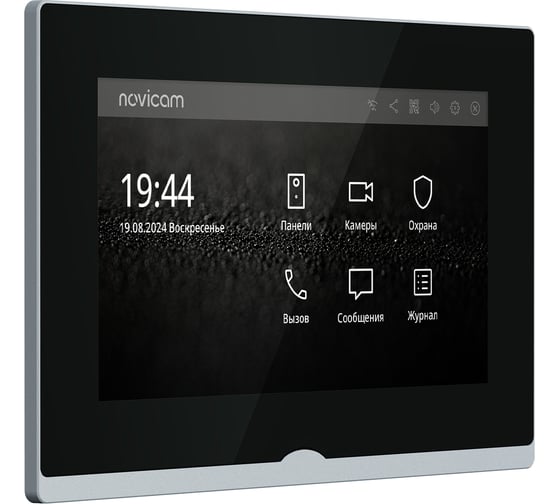 IP-видеодомофон Novihome Novicam IMPULSE 7 IP WIFI BLACK. Touch screen 7. Поддержка 10 панелей, 8 камер, 8 датчиков, 9 доп.домофонов. Запись фото/видео. Приложение Smart Life. W 4051