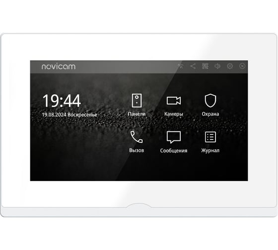IP-видеодомофон Novihome Novicam IMPULSE 7 IP WIFI WHITE. Touch screen 7. Поддержка 10 панелей, 8 камер, 8 датчиков, 9 доп.домофонов. Запись фото/видео. Приложение Smart Life. W 4050