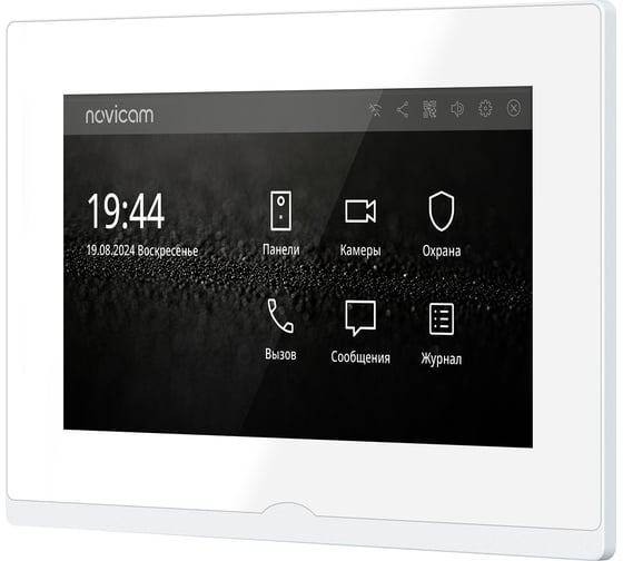 IP-видеодомофон Novihome Novicam IMPULSE 7 IP WIFI WHITE. Touch screen 7. Поддержка 10 панелей, 8 камер, 8 датчиков, 9 доп.домофонов. Запись фото/видео. Приложение Smart Life. W 4050