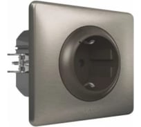 Умная розетка Legrand Celiane with NETATMO, 2К+З 16А 230В, Цвет Графит, Рамка Вольфрам, 64838