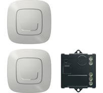 Пакет для управления освещением c 2х мест Legrand Valena Allure with NETATMO, Микромодуль реле 300 Вт 240В + два умных беспроводных 1-клавишных выключателя, Цвет Белый 752550