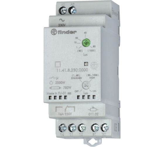 Модульное фотореле Finder 1 перекидной контакт 16А, 230В AC, 114182300000 1