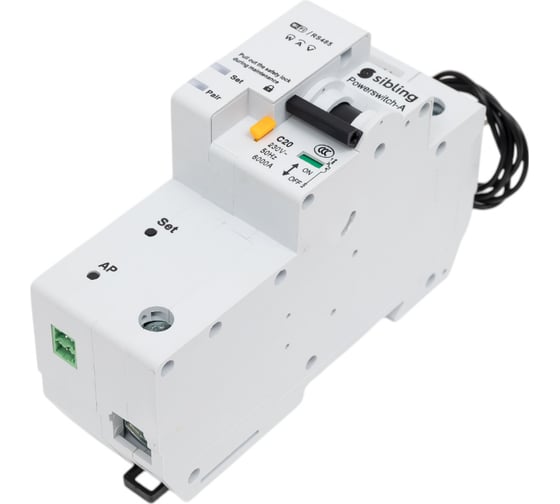 Умный автоматический однополюсной выключатель Sibling Powerswitch-A20 00-00003052