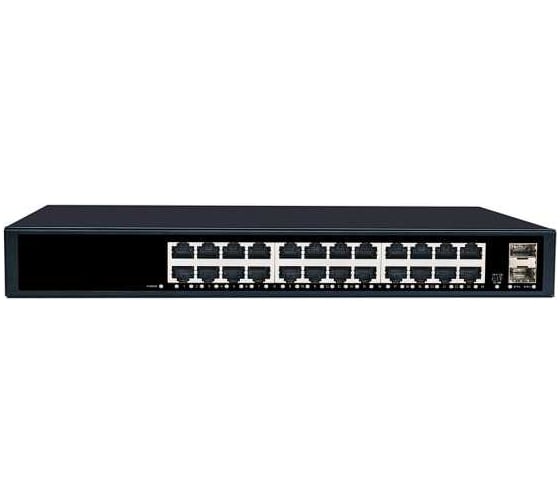 Коммутатор неуправляемый NETLAN 24_10/100/1000Мбит/с PoE (af/at), 2_1000Мб/с SFP NLS-1226P