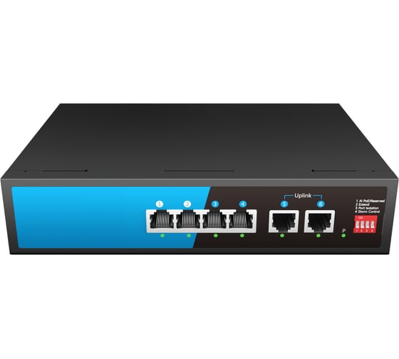 Коммутатор XBIT настраиваемый, 6 портов 10/100Base-T, PoE/PoE+ XPD4MP-2MT-A